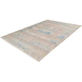 Teppich CALO-DELUXE "Rossa 500" Teppiche Gr. B/L: 200 cm x 290 cm, 5 mm, 1 St., blau (grau, türkis) Esszimmerteppiche Vintage Optik, Wohnzimmer