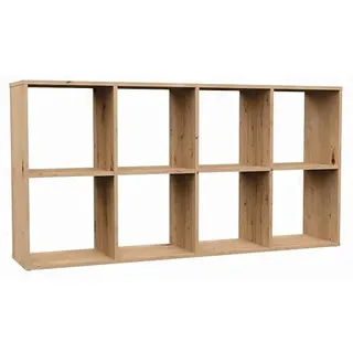 BDW- Malax BücherREGAL | Schrank, Sockel für Wohnzimmer, Büro und Arbeitszimmer | Regal für Bücher und Spielzeug | Ideal für Kinderzimmer, Teenager, Jugendzimmer (Eiche - Artisan, 2x4)