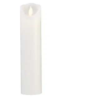 STAR TRADING LED-Kerze Stumpenkerze Taufkerze Kirchenkerze Echtwachs H: 20cm Timer weiß weiß