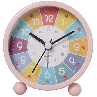 Cliettilw PäDagogische Wanduhr für Kinder, Lernzeit, Leise, Nicht Tickende, Dekorative Uhr für Klassenzimmer oder Schlafzimmer, Rosa