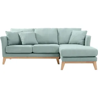 miliboo Eckcouch Polyester 3-Sitzer Lagunenblau