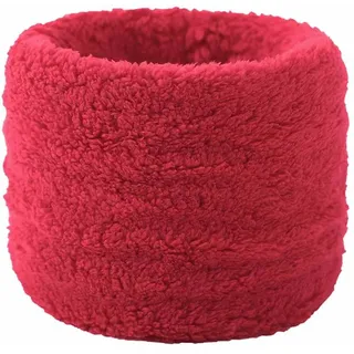 SHTGOI Plüsch Schlauchschal Dick Winterschal mit Fleece Unisex Nackenwärmer Breite Gehörschutz Halsschlauch Flauschig Loop Schal Rundschal für Männer und Frauen im Winter zu verhindern Rot