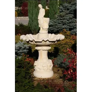 JVmoebel Gartenbrunnen Handgefertigter Zierbrunnen aus Stein für den Garten, Made in Europa weiß