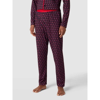 Pyjama-Hose mit Allover-Muster Modell 'STAR', Rot, XL