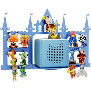 DUHARS Tonie Regal Burg für Tonie & Toniebox Figuren, Vollständig Magnetisches Kinderzimmer Regal Display Ständer für Mehr als 30 Figuren, Kinder Wandregal Tonie Figur Aufbewahrung Zum Hinstellen