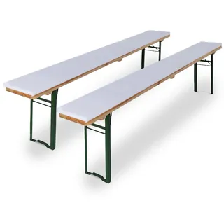 Beautissu Sitzpolster 220 x 25 x 4 cm weiß 2-tlg.