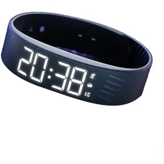 Geräuschlose Vibrationsalarmuhr, intelligente wasserdichte Stoppuhr, Multifunktions-Armband mit Schlafmonitor, Schrittzähler, Entfernung, USB-Aufladung, IP65, wasserdicht, Fitness (schwarz)