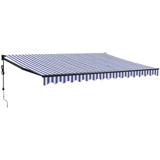 vidaXL Elektrische Markise mit Kurbel Blau und Weiß 4x3 m