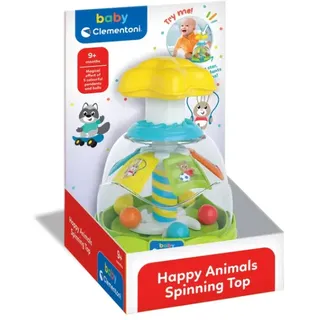 CLEMENTONI Bunter Kreisel mit Tierchen und Kugeln