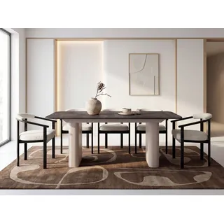 WFL GROUP Riven 200 x 76 x 90 cm ausziehbar Beton Dunkelgrau