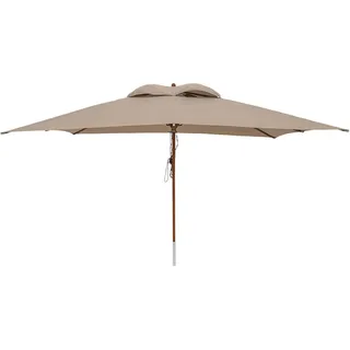anndora® Sonnenschirm 3 x 4 m eckig Terassenschirm Holz Gestänge - Dark Natural - 300 x 400