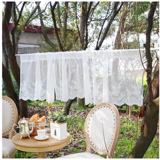 Scheibengardine Voile Landhaus Bistro Vorhänge Küche Kurzvorhang Gardine, Sunicol, (1 St), transparent, (B*H): 100x60cm; 150x60cm; 200x60cm; 250x60cm 200 cm x 60 cm