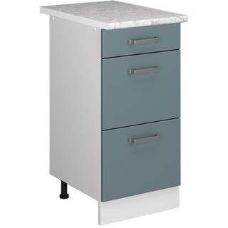 Vicco Unterschrank Küchenschrank + Arbeitsplatte R-Line Weiß Blau Grau 40 cm blau|grau|weiß