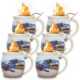 Feuerzangentasse 6er im Karton, Weiß/Winter - für Feuerzangenbowle