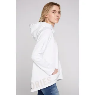 Kapuzensweatshirt SOCCX Gr. XL, weiß Damen Sweatshirts Oversize Shirts mit verlängertem Saum hinten