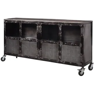 MASSIVMOEBEL24.DE Sideboard Mango 180 x 90 x 40 cm Grau