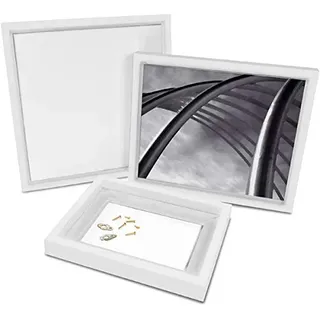 JHMYAR Besthobby Bilderrahmen für Keilrahmen - weiß (44x54cm (40x50cm)) Bilderrahmen Keilrahmenbilder Leinwand Hochzeit Künstlerbedarf Bild Rahmen