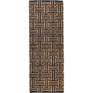 KADIMA DESIGN Juteteppich 80 x 230 cm Natur-Schwarz
