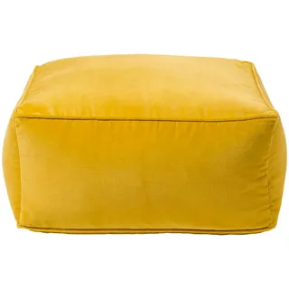 Homescapes Sitzpouf Samt 60 x 27 x 60 cm Senfgelb