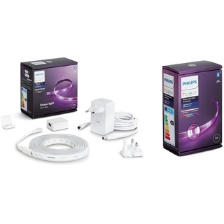 Philips Hue Lightstrip Plus v4 [2 m] White and Colour Ambiance Smart LED-Kit mit Bluetooth + 1m extension (3m gesamt)