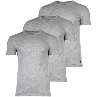 POLO RALPH LAUREN Herren T-Shirts, 3er Pack - CREW 3-PACK-CREW UNDERSHIRT, Rundhals, Baumwolle Grau XL