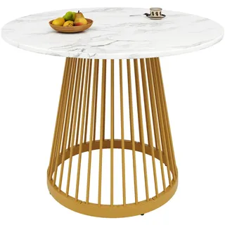 Okwish Esstisch, Gold, Holzwerkstoff, 80x76x80 cm, Esszimmer, Tische, Esstische