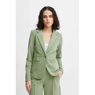 ICHI IHKATE PIQUE BL Damen Blazer Kurzblazer Jacke Ein-Knopf-Blazer mit Stretch, Größe:L, Farbe:Willow Bough (180119) - L