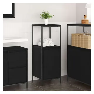 vidaXL Badschrank mit Regalen 35 x 125 x 35 cm Schwarz/Eichen-Optik