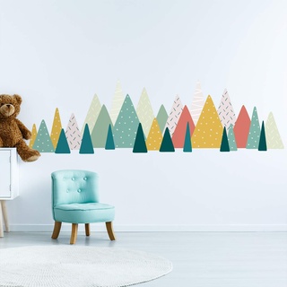 WALPLUS Wandaufkleber, skandinavische Berge, für Kinderzimmer, Spielzimmer, Schlafzimmer, Dekoration, entfernbare Vinyl-Aufkleber