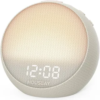 HOUSBAY MINI Lichtwecker mit Sonnenaufgang, 21 White Noise, Putty | Tageslichtwecker für sanftes Aufwachen, Weißes Rauschen zum Einschlafen, Nachtlicht mit bildschirmfreiem Design