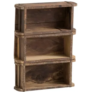 Wandregal Ziegelform 3er Dekokiste Wanddekoration Wandboard Altholz Holzkiste
