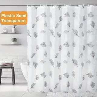 Leichter Duschvorhang - Duschabdeckung Mit - Blätter- Und Karomuster Für Weihnachten - Badezimmer-deko 180×180cm
