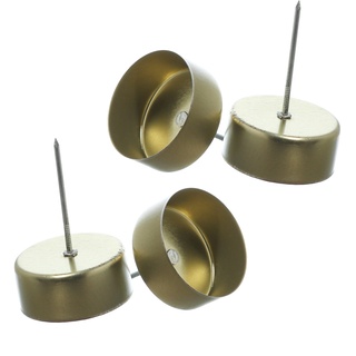 Adventskranzstecker ohne Dorn für LED Teelichter Teelichthalter D: 4cm gold 4St