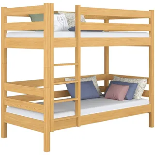 N-Wood Etagenbett, Hellbraun, Holz, Echtholz,Kiefer, 80x180 cm, Kinderzimmer & Jugendzimmer, Kindermöbel, Kinderbetten, Etagenbetten