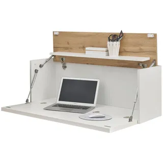 Furn.Design Sekretär, Weiß, Eiche Wotan, Holzwerkstoff, Nachbildung,Eiche, Uni, Holz Optik, Rechteckig,Rechteckig, 100x35x30 cm, FSC 100%, Arbeitszimmer, Schreibtische, Sekretäre