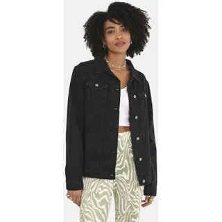 Brave Soul Kurzjacke Oversized-Jeansjacke für Damen im Boyfriend-Schnitt schwarz S
