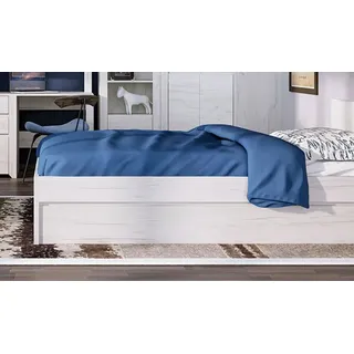 Bett Futonebett Bettgestell Jugendbett Bettschublade weißeiche 160x200cm - Weiß