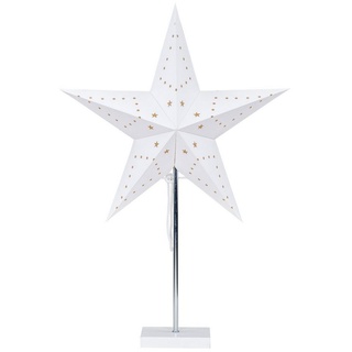 Levandeo® LED Stern, LED Stern Weiß H60cm mit Standfuß Weihnachten Leuchtstern Tischdeko