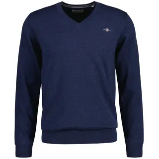 GANT Classic Cotton Pullover Mit V-ausschnitt Dark Jeansblue Melange M