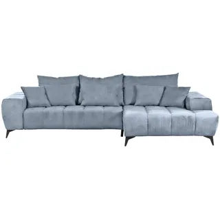 Carryhome Ecksofa, Blau, Metall, 3-Sitzer, Füllung: Schaumstoff, Ottomane rechts, L-Form, 300x205 cm, Made in EU, seitenverkehrt erhältlich, Rücken echt, elektrischer Sitzvorzug, Wohnzimmer, Sofas & Couches, Wohnlandschaften, Ecksofas