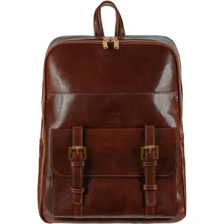 Time Resistance Herren Rucksack aus Leder - Handgefertigt in Italien - 100% Lederrucksack - Vintage Rucksack Damen und Herren - Einheitsgröße