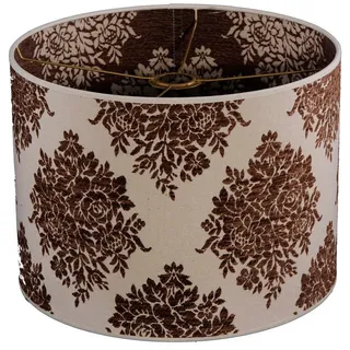Dirk Davids Leuchten GmbH Lampenschirm Lampenschirm Zylinder Rivera Leinen Beige Braun TL 40-40-25, Florales Muster braun