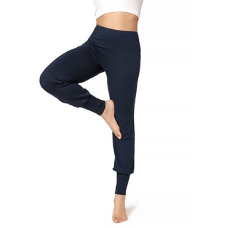 Bellivalini Leggings Yoga Hose Damen Trainingshose BLV50-278 (1-tlg) aus Viskose, elastischer Bund blau XL