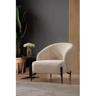 JVmoebel Sessel Eleganter Loungesessel in Weiß mit Edelstahlfüßen und Polsterung (1-St., 1x Sessel), Made in Europa weiß