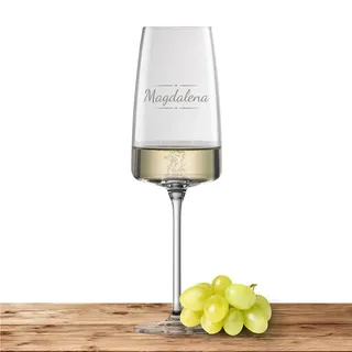 Zwiesel Glas Sektglas 388ml mit Namen oder Wunschtext graviert - Vivid Senses - personalisiertes Weinglas als Geschenk für Frauen und Männer - Motiv (Verzierung 03)