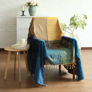 Eleoption Chenille-überwurfdecke, Sofabezug Mit Jacquard-quasten