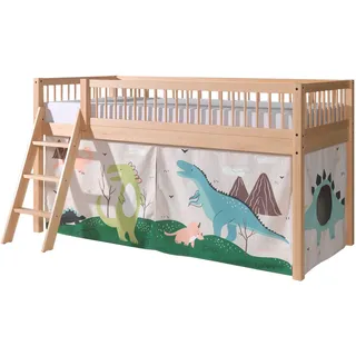 Vipack Halbhochbett Dino 90 x 200 cm Buche massiv natur