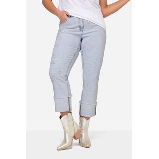 Angel of Style Regular-fit-Jeans Jeans Smiley-Muster Ziersteine 5-Pocket blau 44