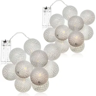 COM-FOUR LED Lichterkette 2 m Weiß