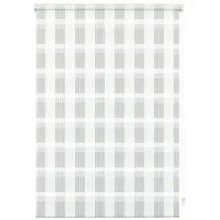 GARDINIA Doppelrollo Karo 100 x 150 cm weiß